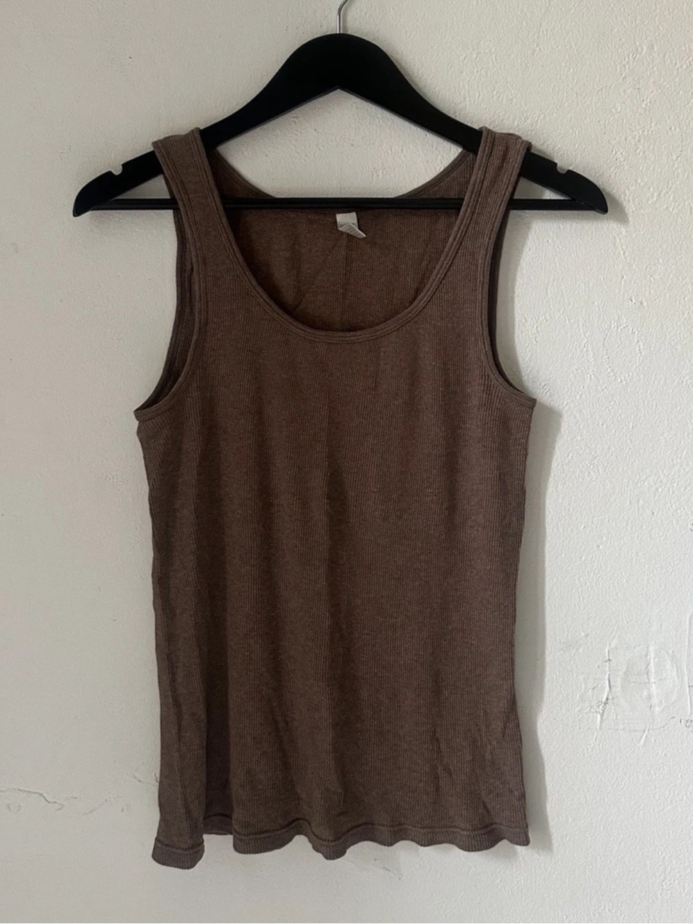 J.Crew Womens L Brown Ribbed Tank Top Sleeveless Stretch Casual Basic